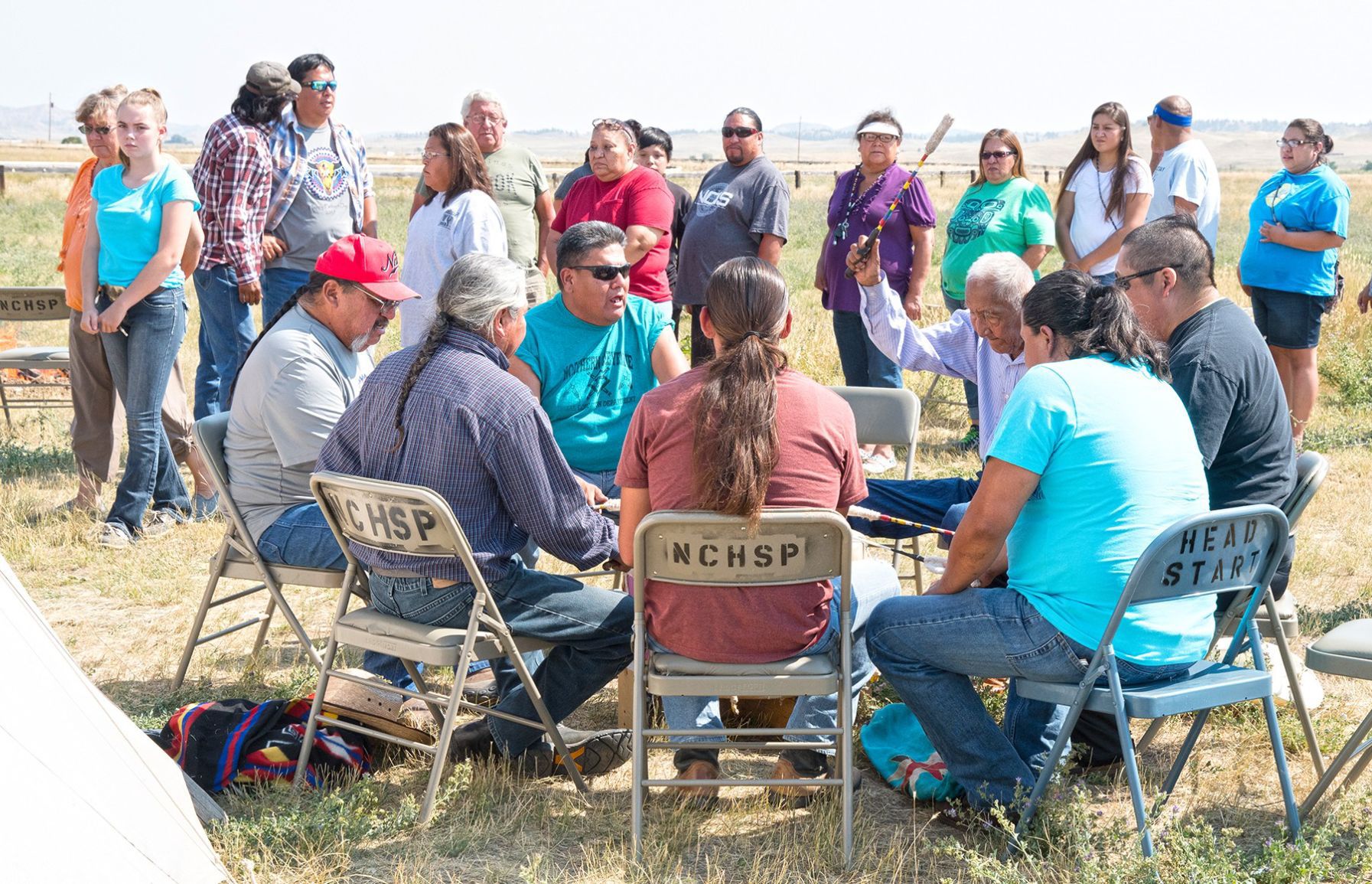 Northern Cheyennes sing and drum